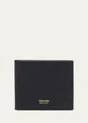 Tom Ford Men's Grained Leather T-line Bifold Wallet In Black