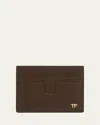 Tom Ford Python Logo Card Holder In Mud