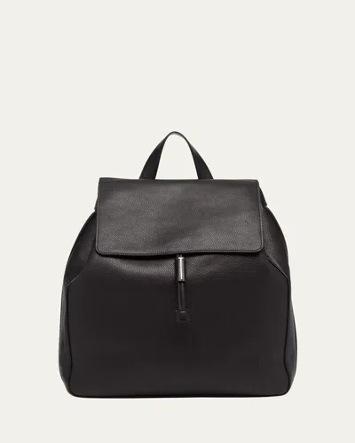 Tom Ford Men's Grained Leather T-line Flap Backpack In Black
