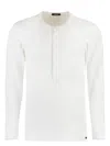 Tom Ford Cotton & Modal Ribbed Henley T-shirt In White