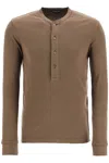 Tom Ford Henley T-shirt In Moss Green Modal Cotton With Mother-of-pearl Buttons In Green