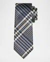 Tom Ford Men's Houndstooth Check Silk Tie In Blue