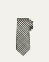 Tom Ford Men's Houndstooth Mulberry Silk Tie In Warm Bronz