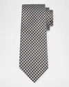 Tom Ford Men's Houndstooth Silk Tie In Black Wh