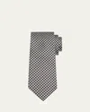 Tom Ford Men's Houndstooth Silk Tie In Black &amp; Wh