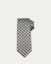 Tom Ford Men's Houndstooth Woven Silk Tie In Dark Greym
