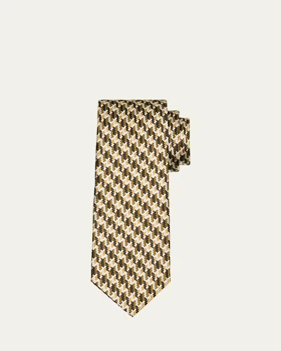 Tom Ford Men's Houndstooth Woven Silk Tie In Multicolor
