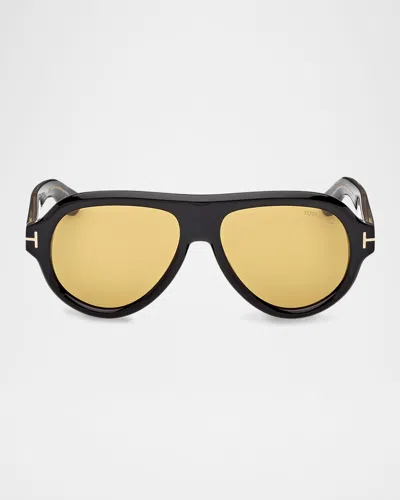 TOM FORD MEN'S ICON COLLECTION ACETATE AVIATOR SUNGLASSES