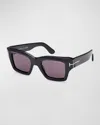 Tom Ford Men's Ilias Acetate Square Sunglasses In Black