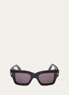 Tom Ford Men's Ilias Acetate Square Sunglasses In Shiny Black