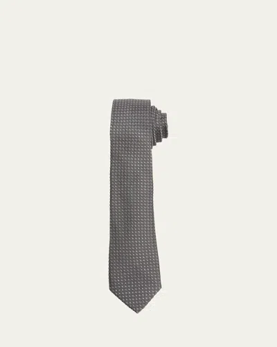 Tom Ford Men's Ink Blue Fall Silk Tie In Gray