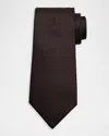 Tom Ford Men's Irregular Stairstep Herringbone Silk Tie In Brown