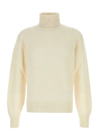 TOM FORD MEN'S IVORY ALPACA BLEND SWEATER