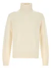 Tom Ford Cashmere Turtleneck Sweater With Ribbed Cuffs And Hem In Neutral