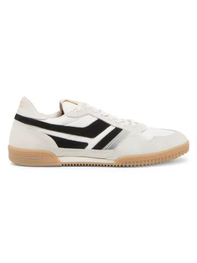 Tom Ford Men's Jackson Leather Low-top Sneakers In White Black Amber