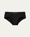 Tom Ford Men's Jacquard Logo Cotton Briefs In Black