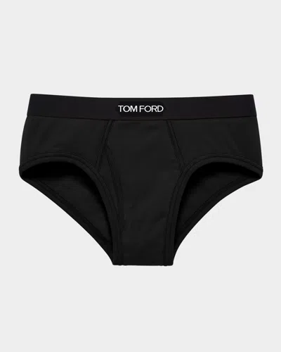 TOM FORD MEN'S JACQUARD LOGO COTTON BRIEFS
