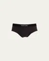 Tom Ford Men's Jacquard Logo Cotton Briefs In Dark Mink