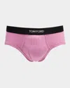 Tom Ford Men's Jacquard Logo Cotton Briefs In Iris