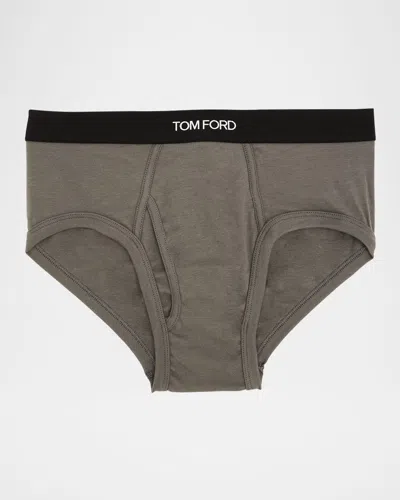 TOM FORD MEN'S JACQUARD LOGO COTTON BRIEFS