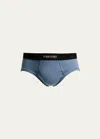 Tom Ford Men's Jacquard Logo Cotton Briefs In Soft Pink