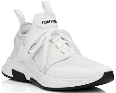 Pre-owned Tom Ford Men's Jago Designer Trainer Sneakers Mesh Shoe White J1100t Us 7.5 Nwb