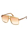 Tom Ford Kemp 59mm Navigator Sunglasses In Yellow