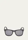 Tom Ford Men's Kevyn Polarized Acetate Square Sunglasses In Shiny Black
