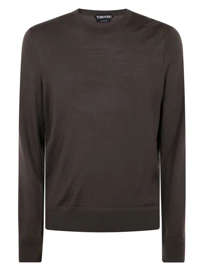 Tom Ford Round Neck T-shirt In Dark Olive