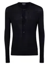 Tom Ford Long-sleeved Denim Shirt In Black