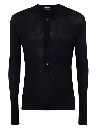 TOM FORD MEN'S KNITWEAR HENLEY KNITTED