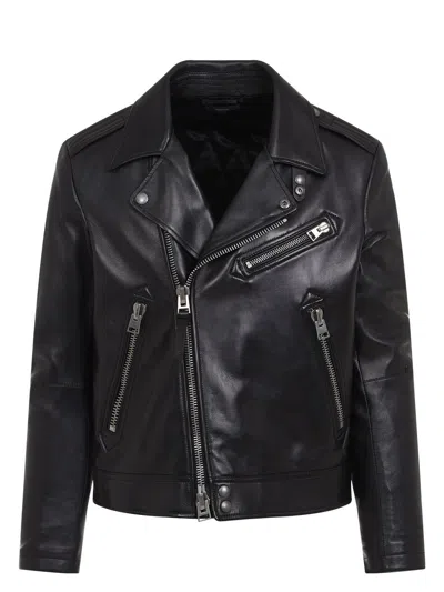 TOM FORD MEN'S LAMB LEATHER BIKER JACKET