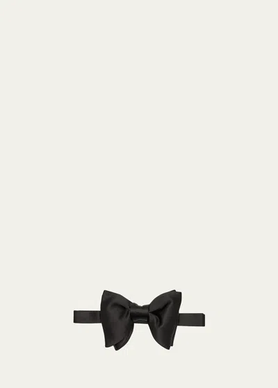 Tom Ford Mens Black Adjustable Silk Bow Tie
