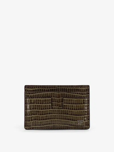 Tom Ford Men Leather Cardholder With Croco Effect