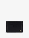 Tom Ford Men Leather Cardholder With Logo In Black
