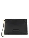 Tom Ford Men Leather Clutch Bag In Black
