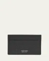 Tom Ford Men's Leather Elongated T Line Card Holder In Black