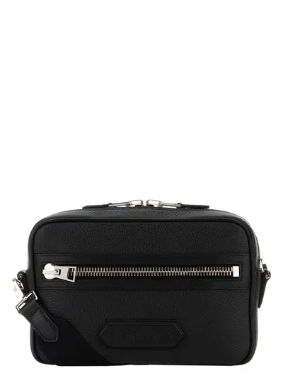 Tom Ford Men's Leather Small Messenger Crossbody Bag In Black