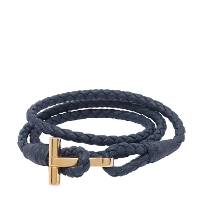 Tom Ford Men Leather T Bracelet