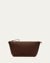 Tom Ford Men's Leather Trapezoid Zip Pouch In Mocha
