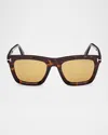 Tom Ford Mens Dark Havana Tf1208 Lelio Square-frame Acetate Sunglasses In Shiny Dark Havana