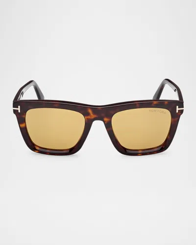 TOM FORD MEN'S LELIO ACETATE SQUARE SUNGLASSES