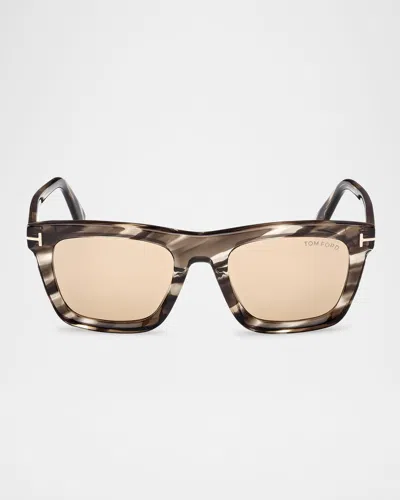 TOM FORD MEN'S LELIO ACETATE SQUARE SUNGLASSES
