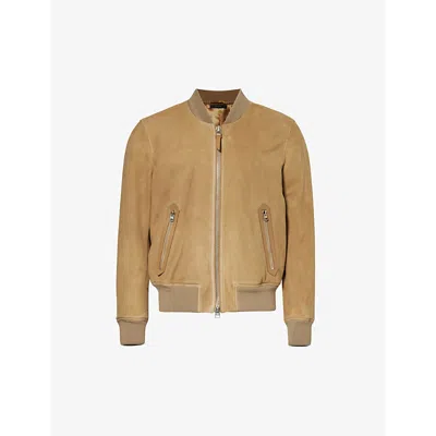 Tom Ford Suede Leather Jacket In Neutrals