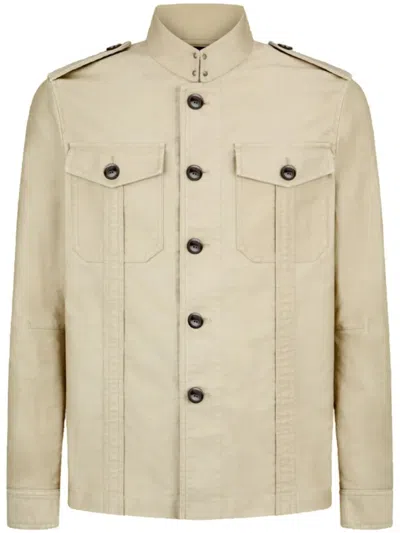 Tom Ford Men Lightweight Cotton Jacket In Neutral