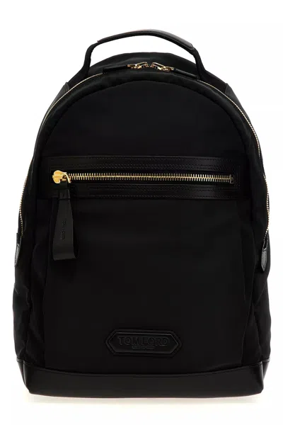 Tom Ford Men Logo Backpack In Black