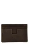 Tom Ford Brown Nubuck Classic Card Holder In Brown