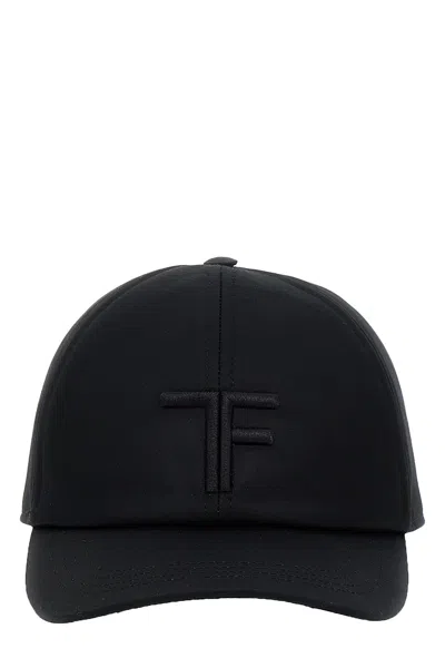 Tom Ford Men Logo Embroidery Cap In Black