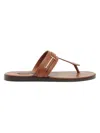 Tom Ford Men's Logo Smooth Leather Sandals In Brown