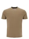 Tom Ford Military Green Crewneck T-shirt With Tf Embroidery In Lyocell And Cotton Blend Man In Green